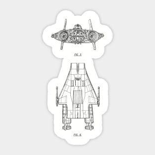 Spacecraft Vintage Patent Hand Drawing Sticker